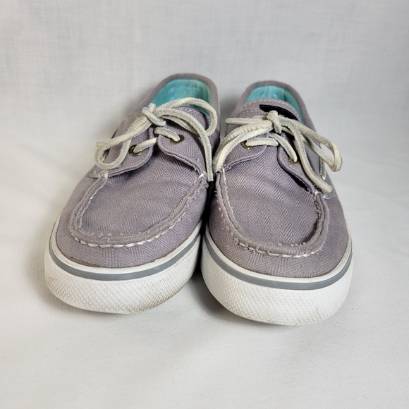 Sperry gray canvas Bahama topsiders Size 8 - Picture 3 of 9